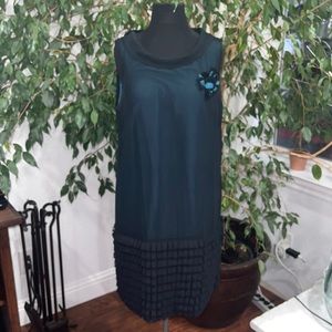 Weekend MaxMara Navy Silk Blend Yoke Dress Size 14US